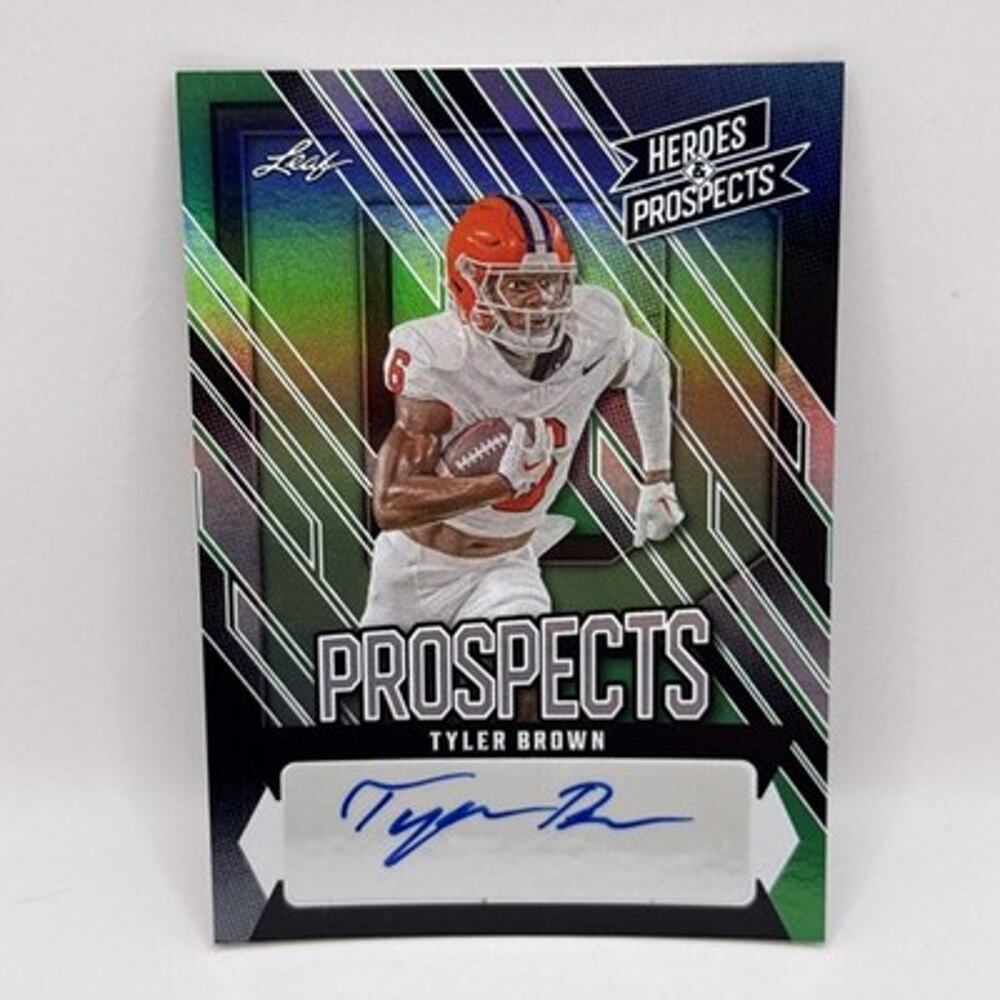 2024 Leaf Heroes & Prospects #AP-TB2 Tyler Brown /7 Prospect Auto Green